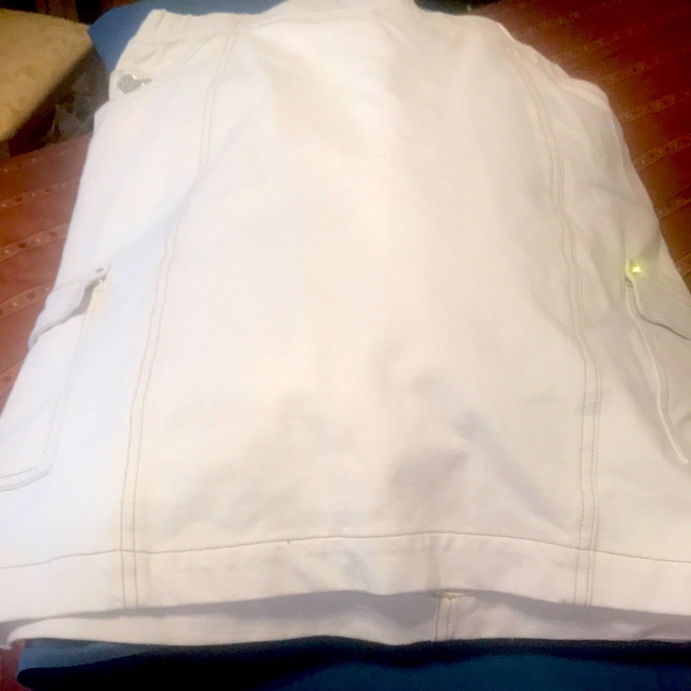 White denim skort